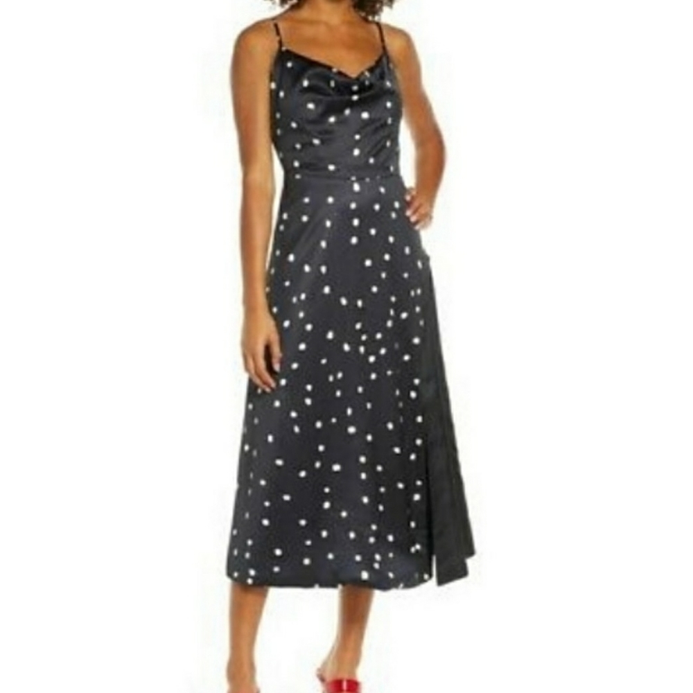 NWT Foxiedox Satin Polka Dot Cocktail Dress